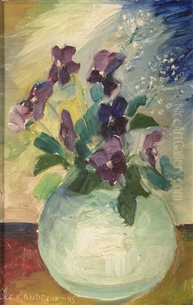 Pansy Oil Painting by Ole Kandelin