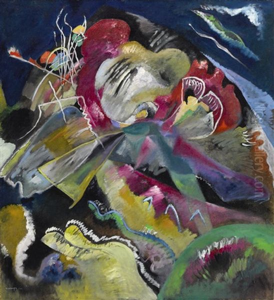 Bild Mit Weissen Linien (painting With White Lines) Oil Painting by Wassily Kandinsky