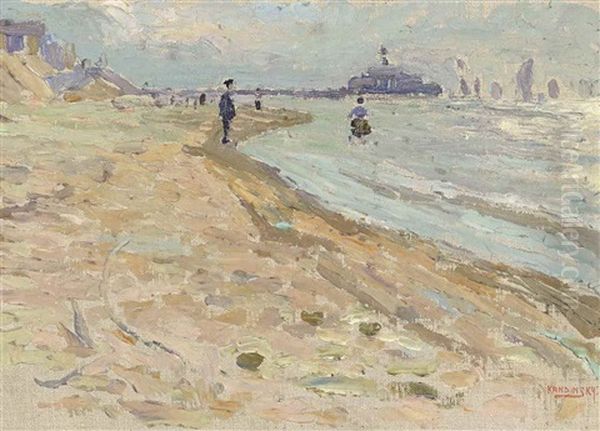 Scheveningen - Strand Oil Painting by Wassily Kandinsky