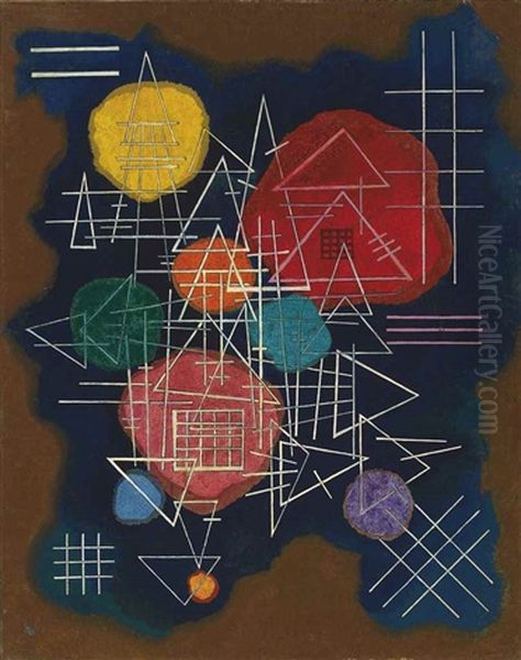 Verschleiertes Gluhen (veiled Glow) Oil Painting by Wassily Kandinsky