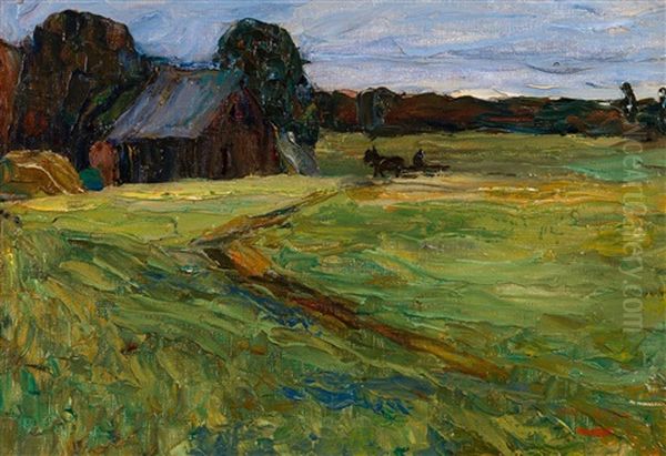 Rural Landscape Oil Painting by Wassily Kandinsky