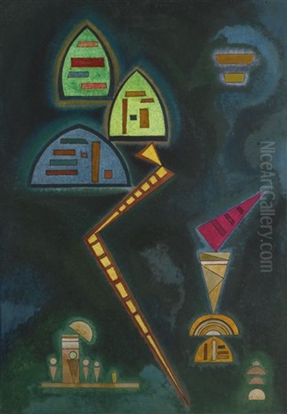 Grun (green) Oil Painting by Wassily Kandinsky