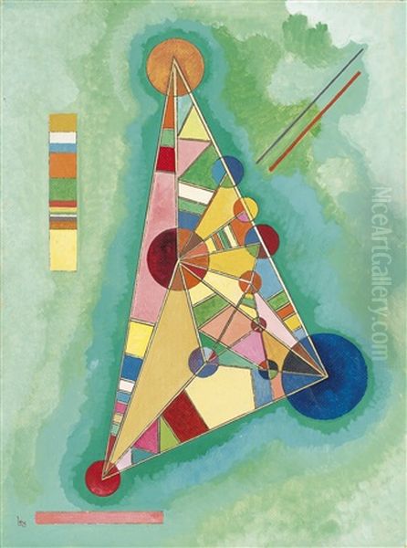 Bunt Im Dreieck (bigarrure Dans Le Triangle) Oil Painting by Wassily Kandinsky