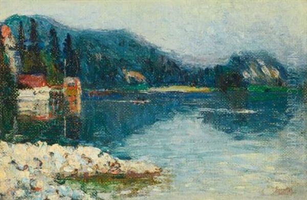 Kochel-see, Nebel (kochel-lake, Fog) Oil Painting by Wassily Kandinsky