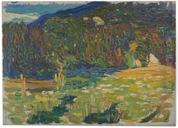 Waldlandschaft Bei Kochel Oil Painting by Wassily Kandinsky