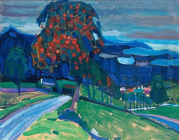 Herbst Bei Murnau (autumn Near Murnau) Oil Painting by Wassily Kandinsky