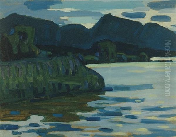 Murnau-staffelsee Ii (murnau Coastline Ii) Oil Painting by Wassily Kandinsky