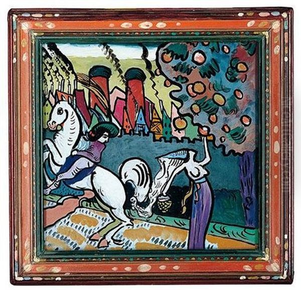 Reiter Und Apfelpfluckerin Oil Painting by Wassily Kandinsky