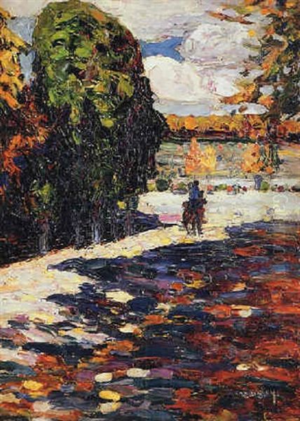 Park Von St. Cloud - Mit Reiter Oil Painting by Wassily Kandinsky