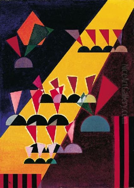 Thema - Spitz Oil Painting by Wassily Kandinsky