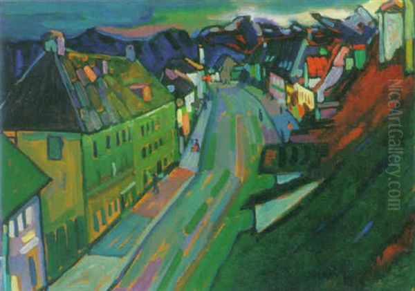 Murnau-obermarkt Oil Painting by Wassily Kandinsky