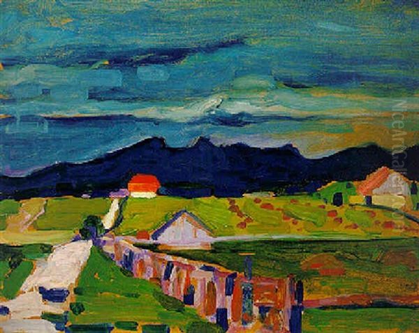 Felder Bei Murnau Oil Painting by Wassily Kandinsky