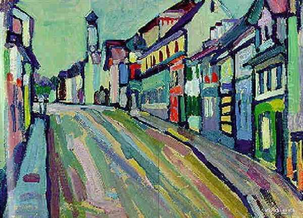 Murnau - Untermarkt Oil Painting by Wassily Kandinsky