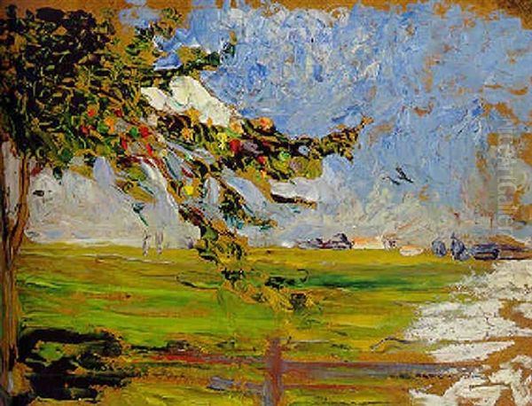 Landschaft Mit Apfelbaum Oil Painting by Wassily Kandinsky