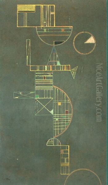 En Montant Du Demi Cercle (vom Halbkreis Hinauf) Oil Painting by Wassily Kandinsky