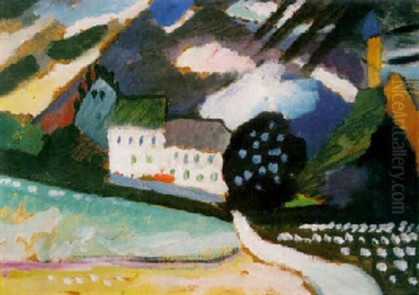 Murnau, Schloss Und Kirche Ii Oil Painting by Wassily Kandinsky