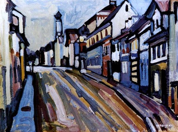 Murnau - Untermarkt Oil Painting by Wassily Kandinsky