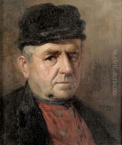 Portrat Eines Herrn Mit Ohrring Oil Painting by Ludwig Kandler