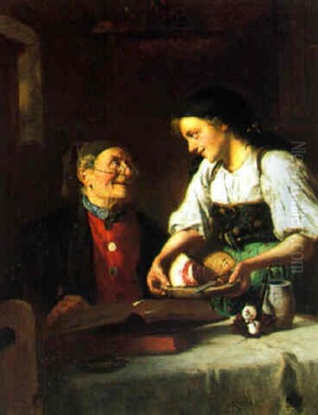 Die Jause Oil Painting by Ludwig Kandler