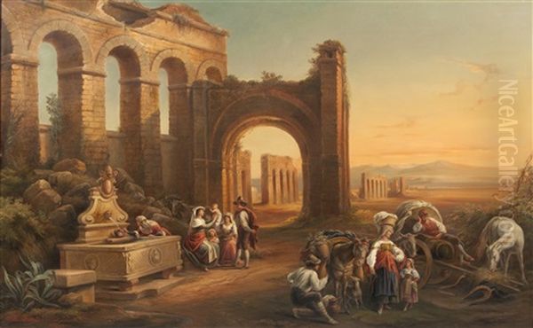 Campagna Romana Oil Painting by Wilhelm Kandler