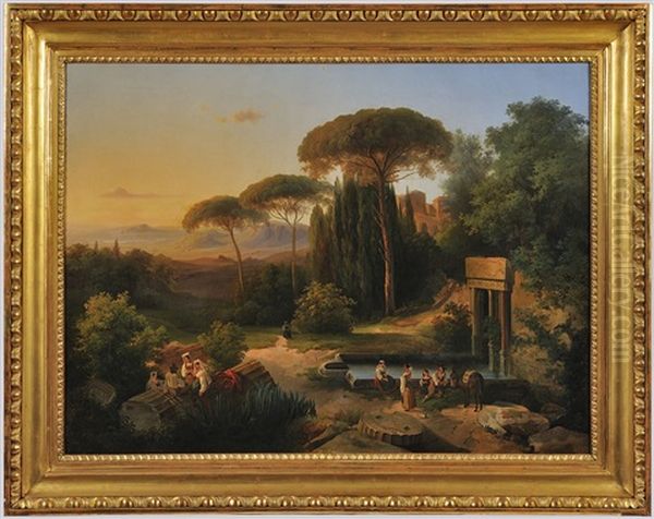 Romantic Landscape Oil Painting by Wilhelm Kandler