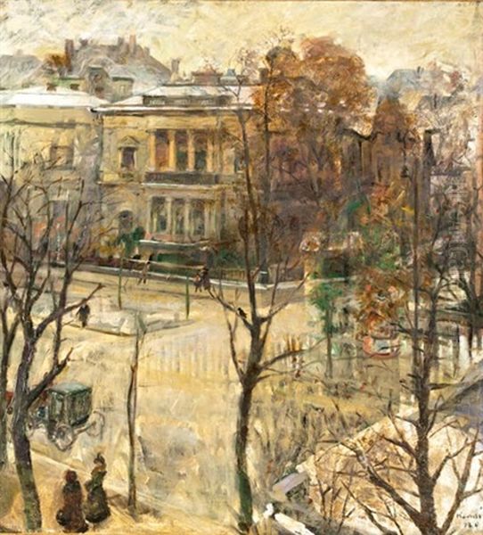 Andrassy Uti Reszlet Oil Painting by Laszlo Kando