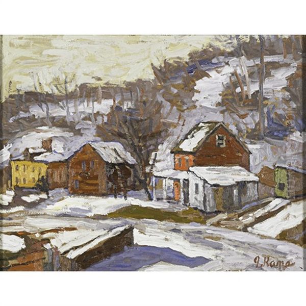 Lambertville Winter Scene Oil Painting by John Kane