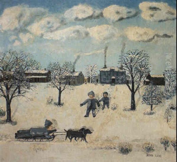 Winter Oil Painting by John Kane