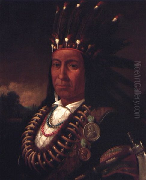 Portrait Of Maungwudaus Oil Painting by Paul Kane