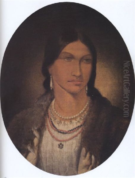 The Daughter Of Asabonish (a Woman From Manitooawning) Oil Painting by Paul Kane