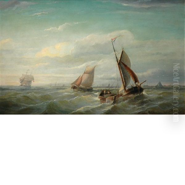 Marine Scene Oil Painting by Christian Cornelis Kannemans