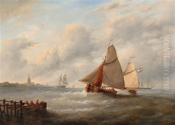 Seascape Oil Painting by Christian Cornelis Kannemans