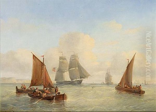 Bringing In The Nets Oil Painting by Christian Cornelis Kannemans