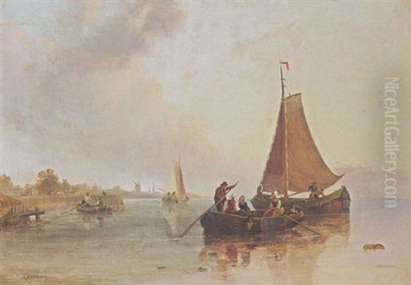 The Boat Trip Oil Painting by Christian Cornelis Kannemans