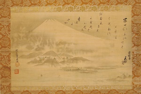 Fuji Oil Painting by Shosenin Masanobu Kano