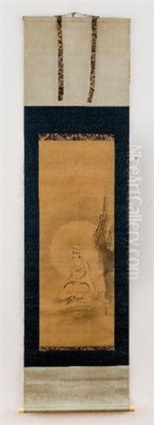 Tanyu (1602 - 1674): Goddess Kanzeon In Front Of The Oil Painting by Tanyu Kano