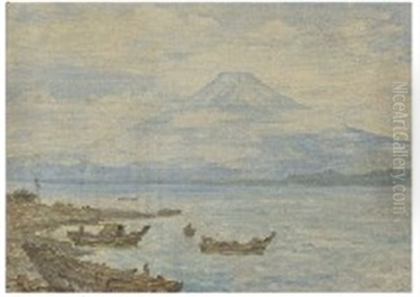 Mt. Fuji In Suruga Bay Oil Painting by Takeshiro Kanokogi