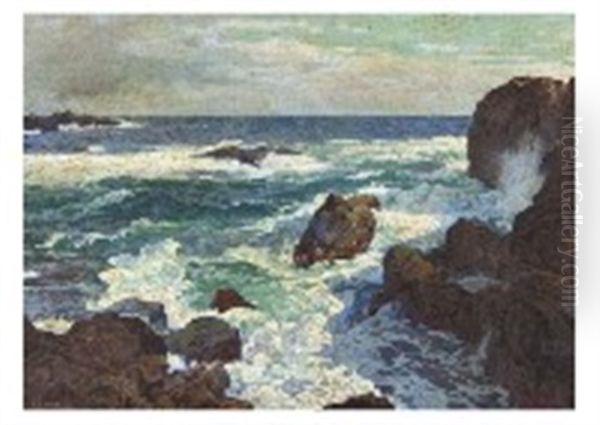 Seascape Oil Painting by Takeshiro Kanokogi