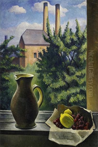 Still Life By The Window Oil Painting by Alexander Kanoldt