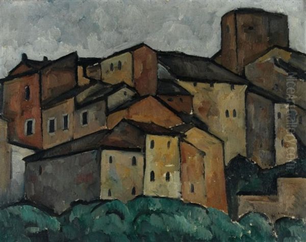 Studie - San Gimignano Oil Painting by Alexander Kanoldt