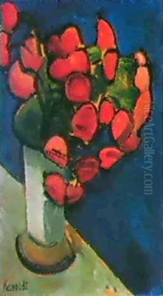 Blumen In Vase. Oil Painting by Alexander Kanoldt