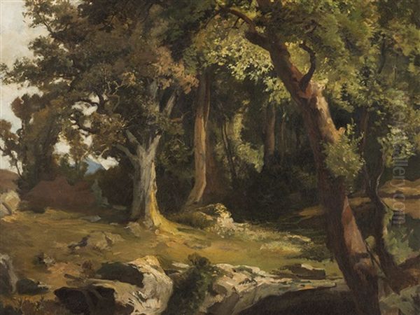 Forest Landscape Oil Painting by Edmund Kanoldt