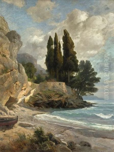 At The Mediterranean Oil Painting by Edmund Kanoldt