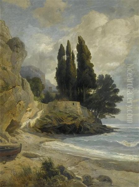 Felsen An Mittelmeerkuste Oil Painting by Edmund Kanoldt