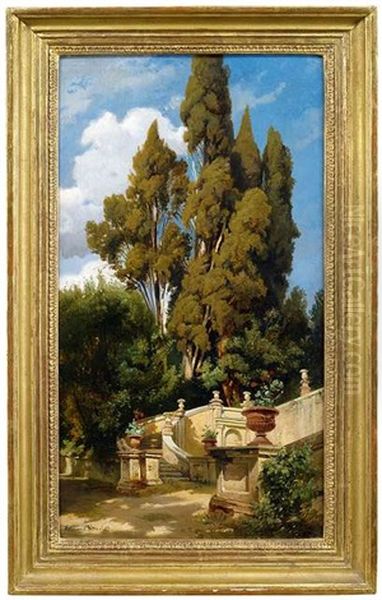 Im Park Der Villa D'este Bei Tivoli Oil Painting by Edmund Kanoldt