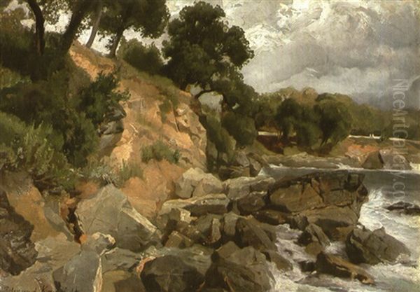 Kustenlandschaft Oil Painting by Edmund Kanoldt