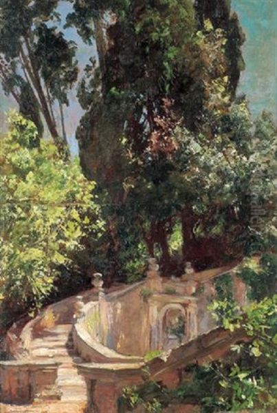 Im Garten Der Villa D'este by Edmund Kanoldt