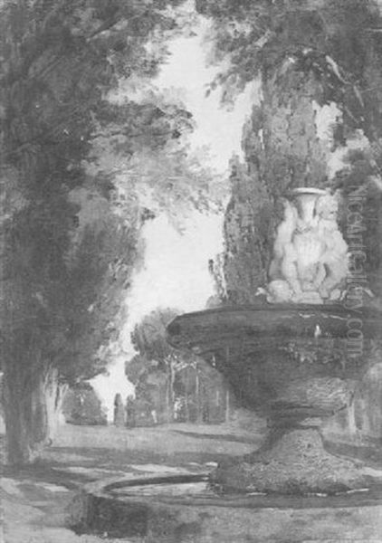 Brunnen Im Park Oil Painting by Edmund Kanoldt