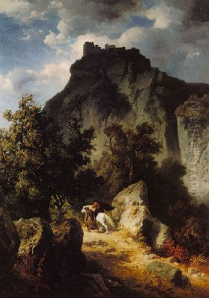 Heinrich Iv Dressed As A Monk Going To Canossa Oil Painting by Edmund Kanoldt