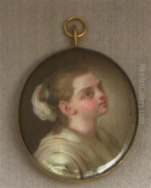 Portrait De Jeune Fille Oil Painting by Carl Christian Kanz